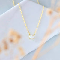 Mini Oval Opal Necklace