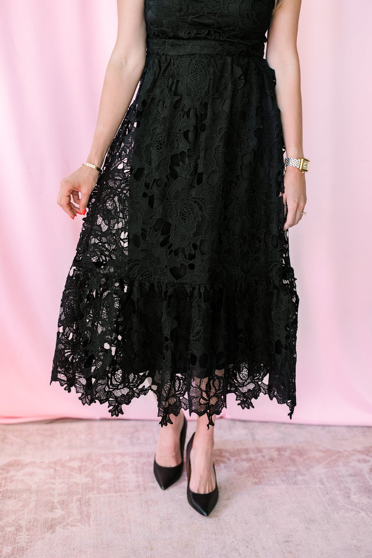 Woven Lace Midi