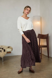 Polka Dot Pleated Skirt