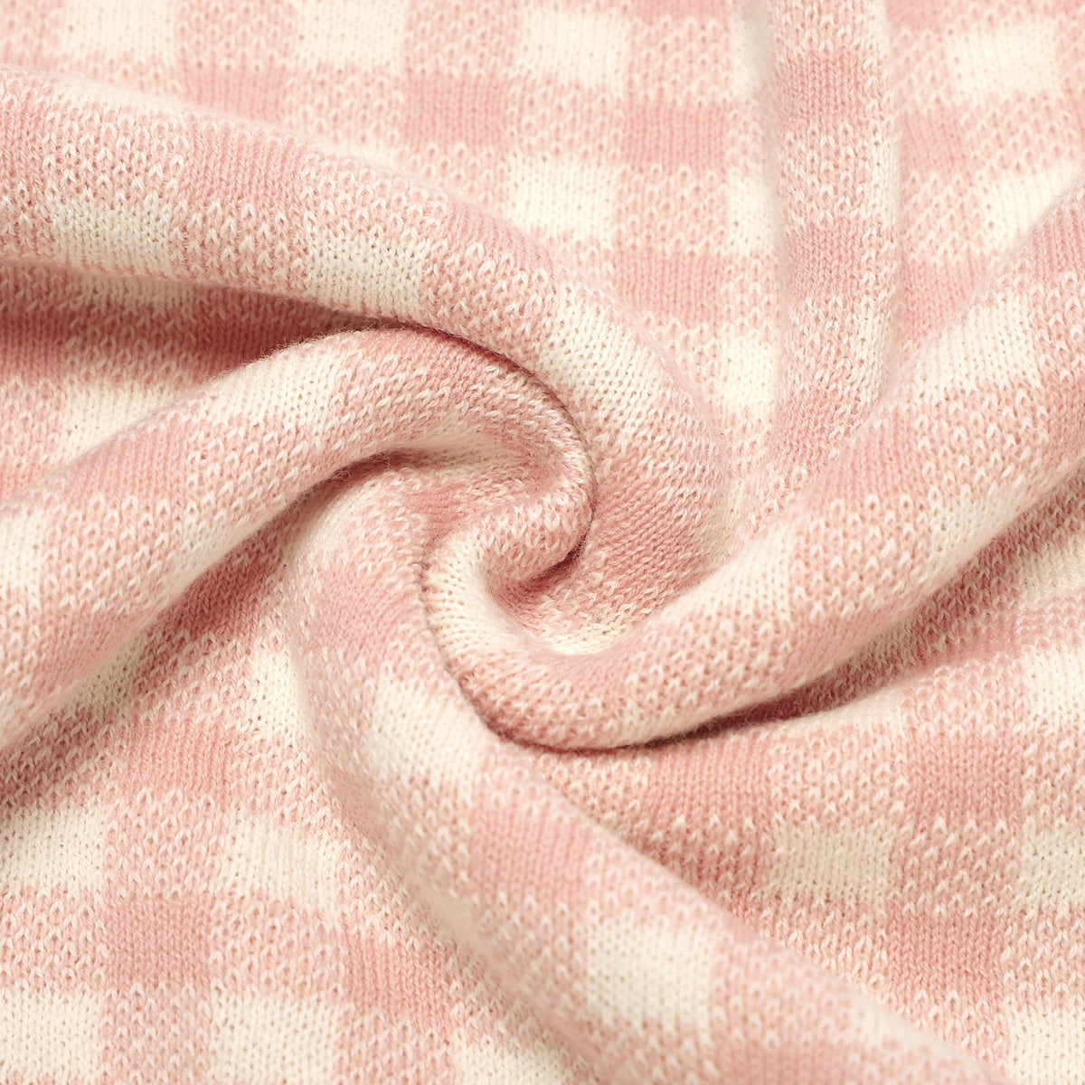 Pink Plaid Receiving Baby Blanket