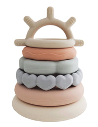 Classic Silicone Stacking Teething Ring Toy 