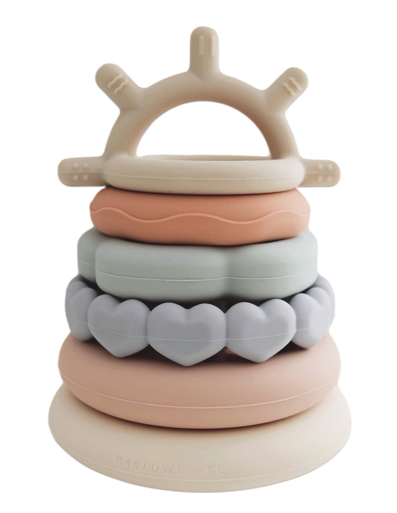 Classic Silicone Stacking Teething Ring Toy 