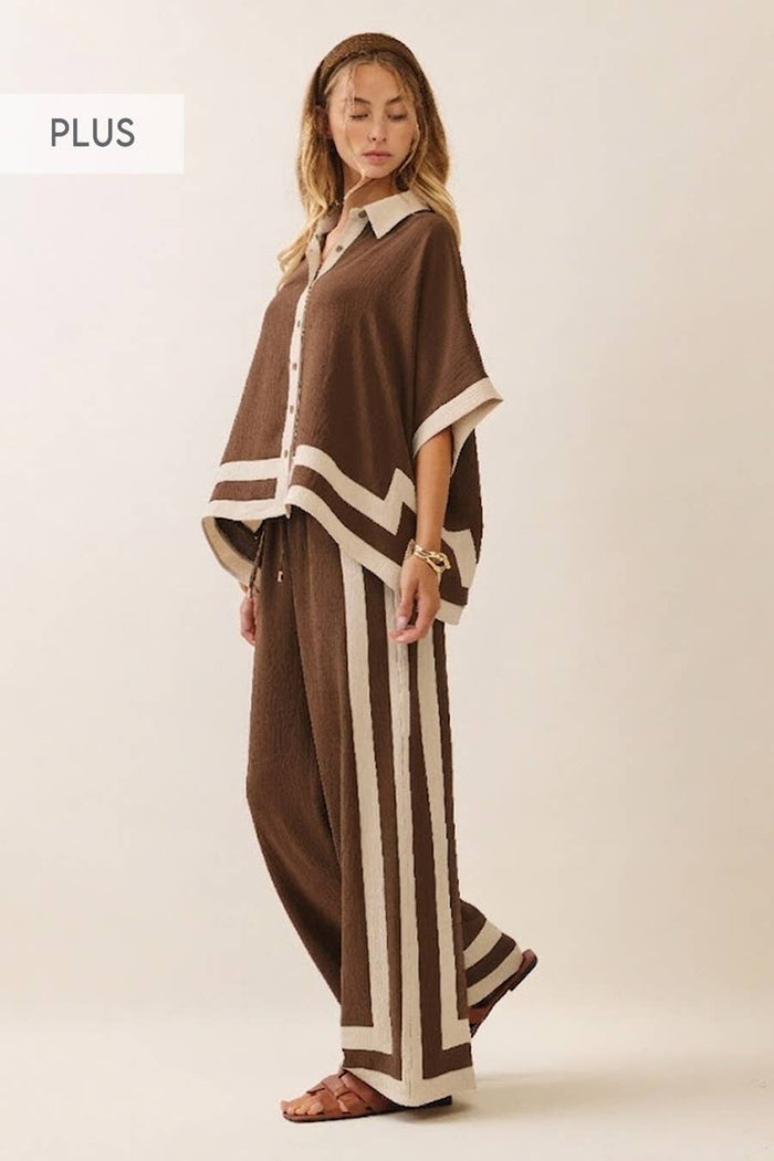 Brown Contrast Trim Set