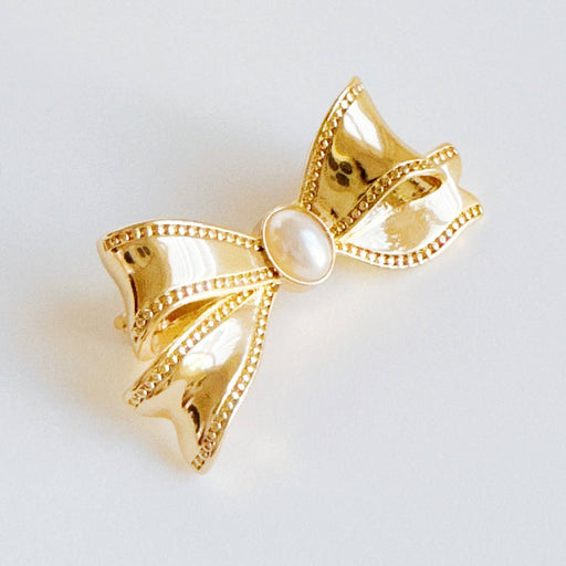 Vintage Pearl Bow Brooch Pin