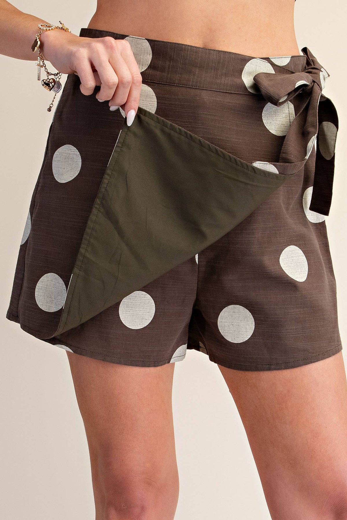 Polka Dot Wrap Skort