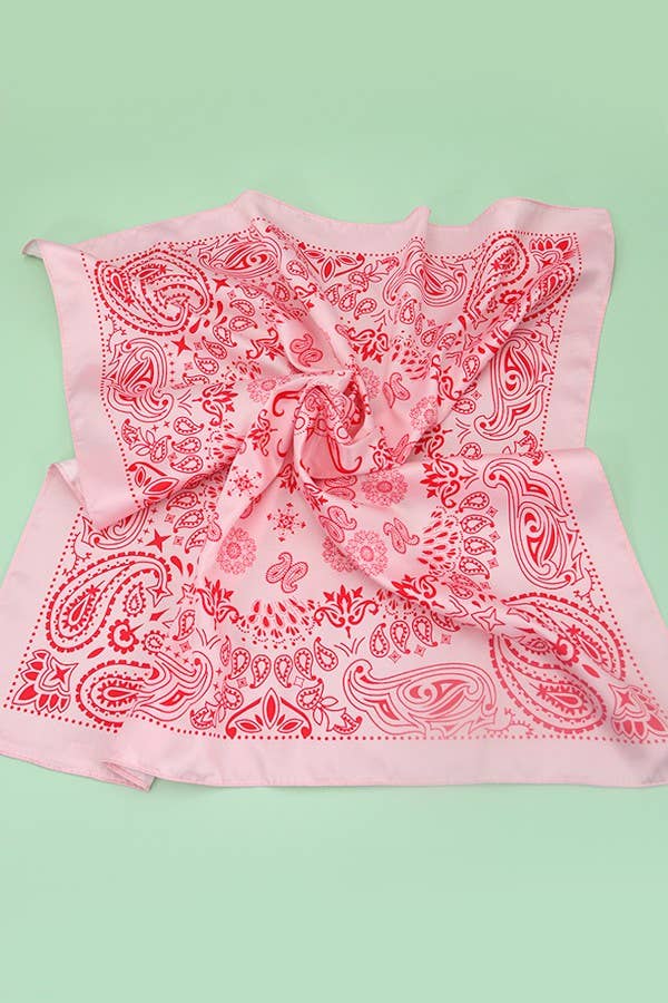Pink/Red Paisley Bandana Scarf