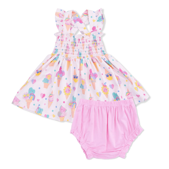 Ice Cream Crew Smocked Top with Bloomers