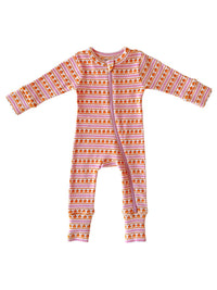 Pink Pumpkin Stripe Romper