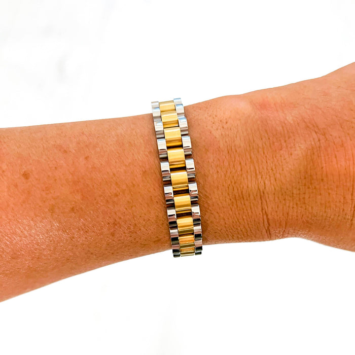 Gold Silver Watch Band Bracelet