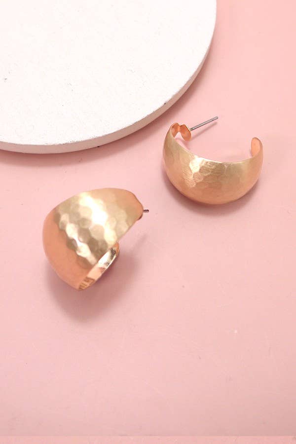 Hammered Chunky Hoop Earrings