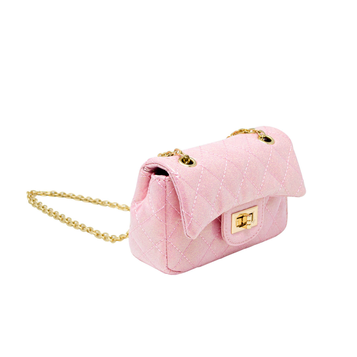 Yellow Quilted Sparkle Mini Purse