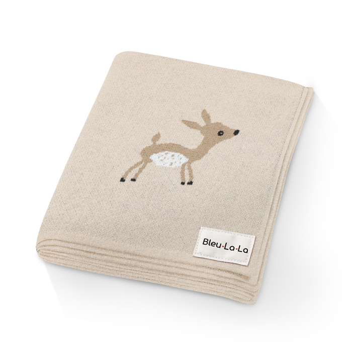 Taupe Deer Receiving Baby Blanket