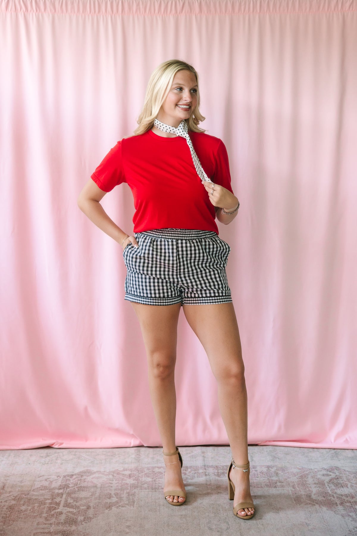 Black Gingham Shorts
