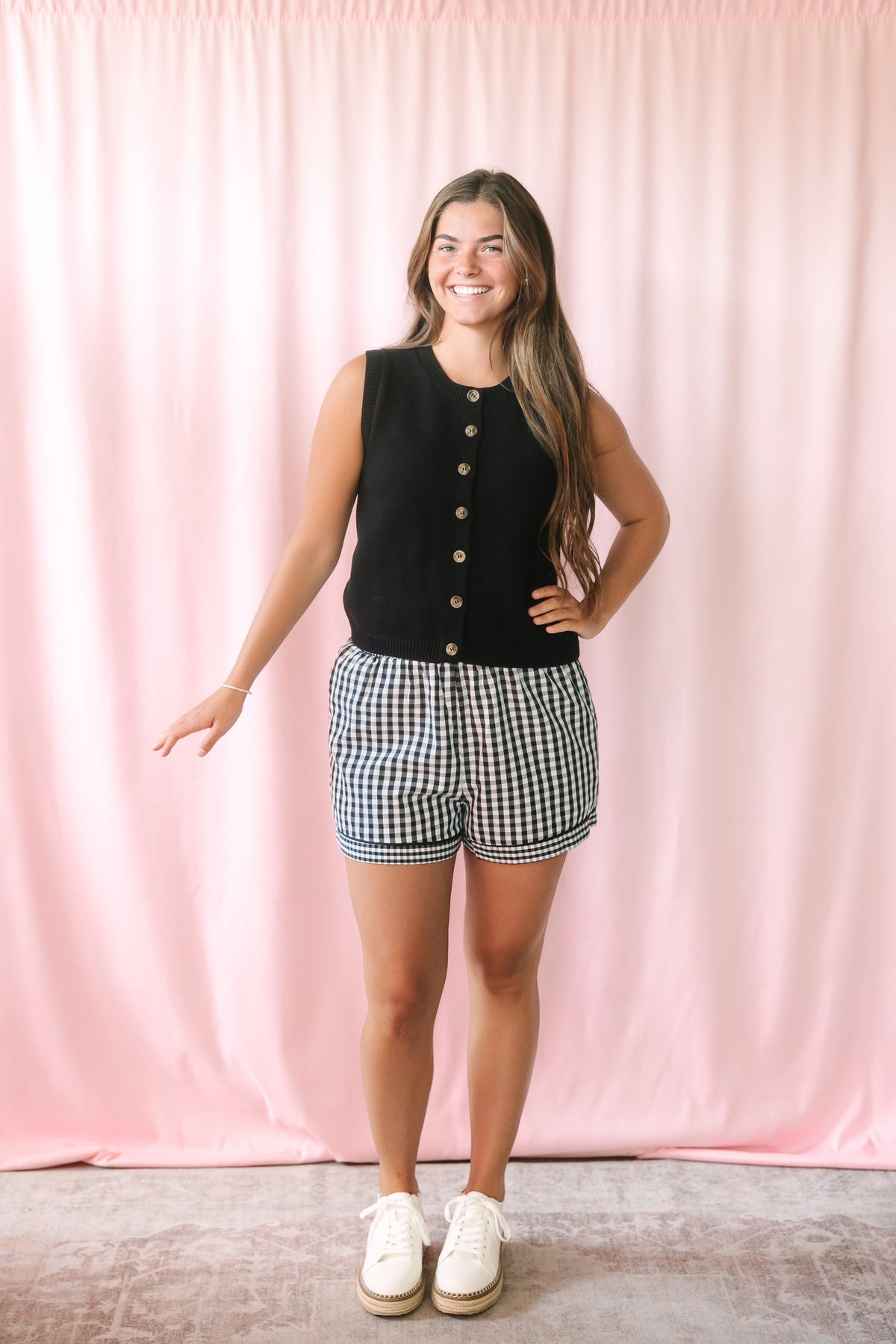 Black Button Front Vest