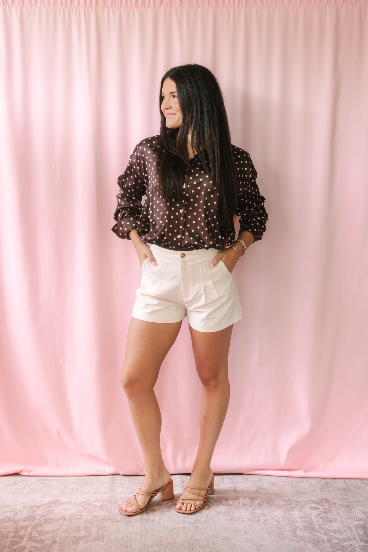 Brown Polka Dot Blouse
