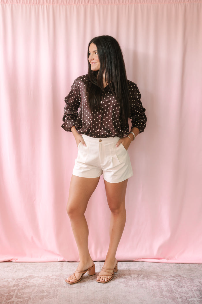 Brown Polka Dot Blouse