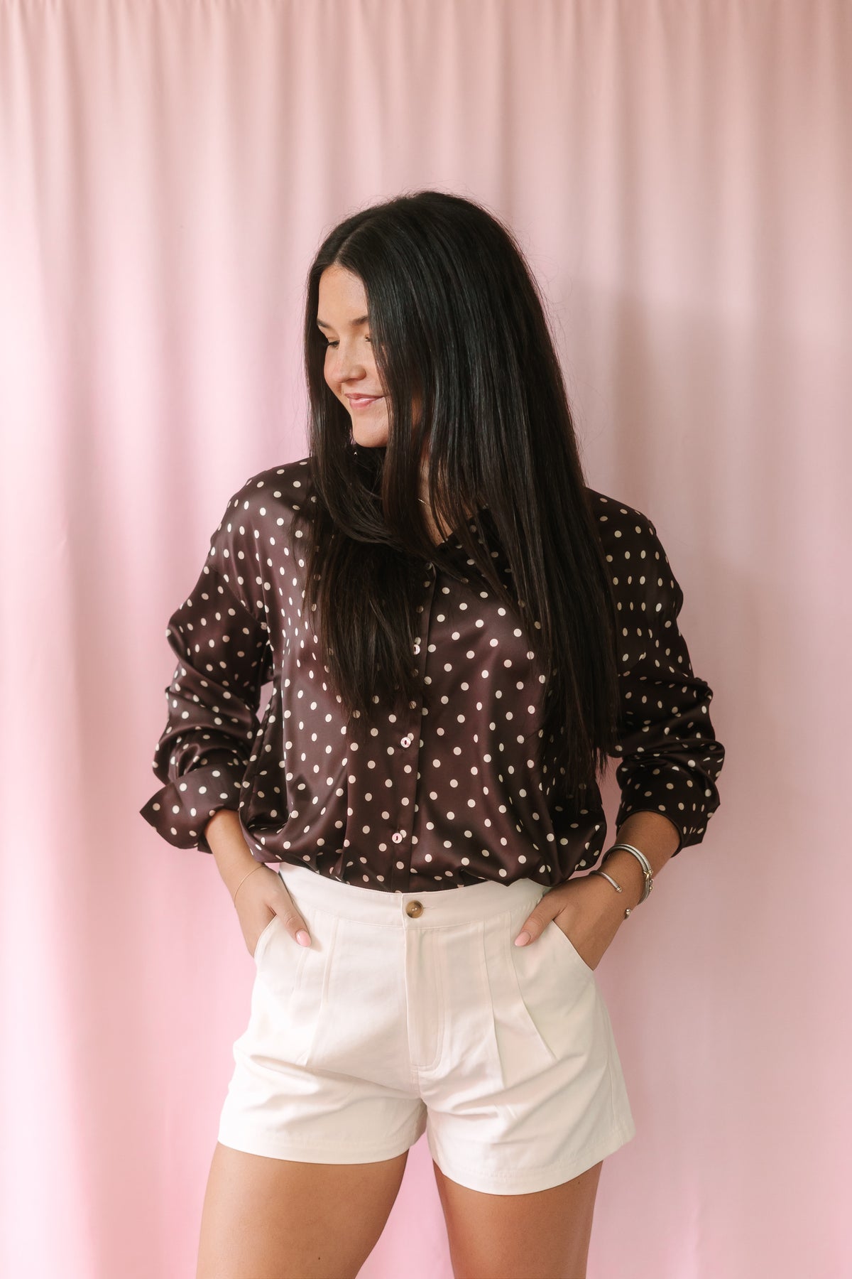 Brown Polka Dot Blouse
