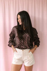 Brown Polka Dot Blouse