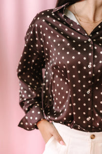 Brown Polka Dot Blouse