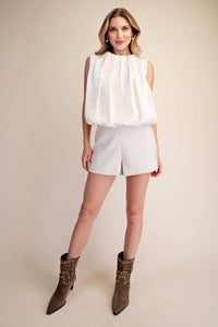Sleeveless Pleated Balloon Top