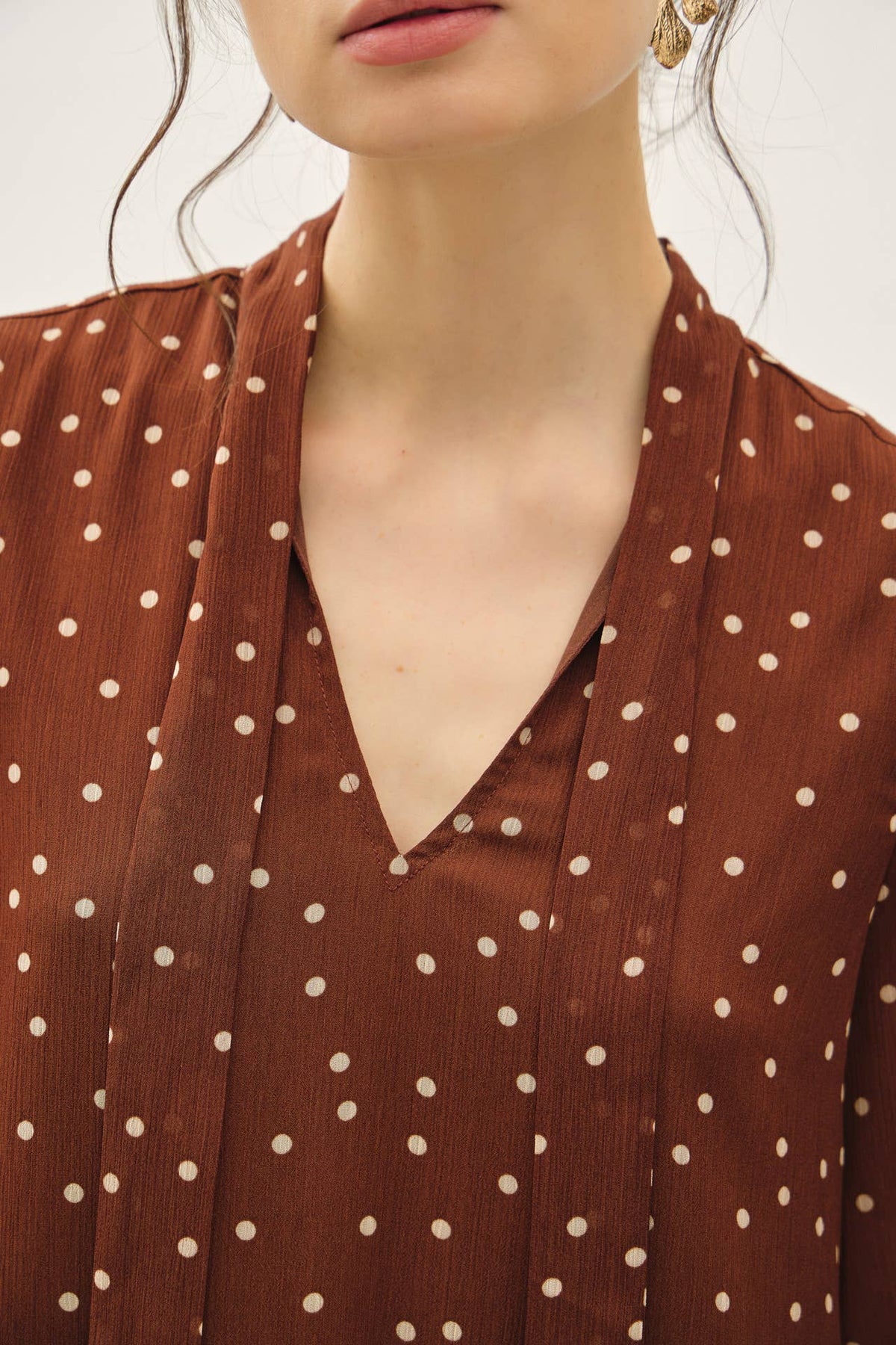 Brown Polka Dot Boho Dress