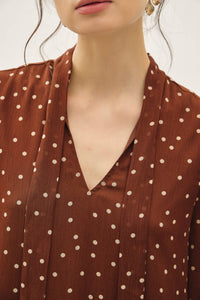 Brown Polka Dot Boho Dress