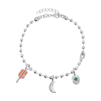 Silver Pickleball Charm