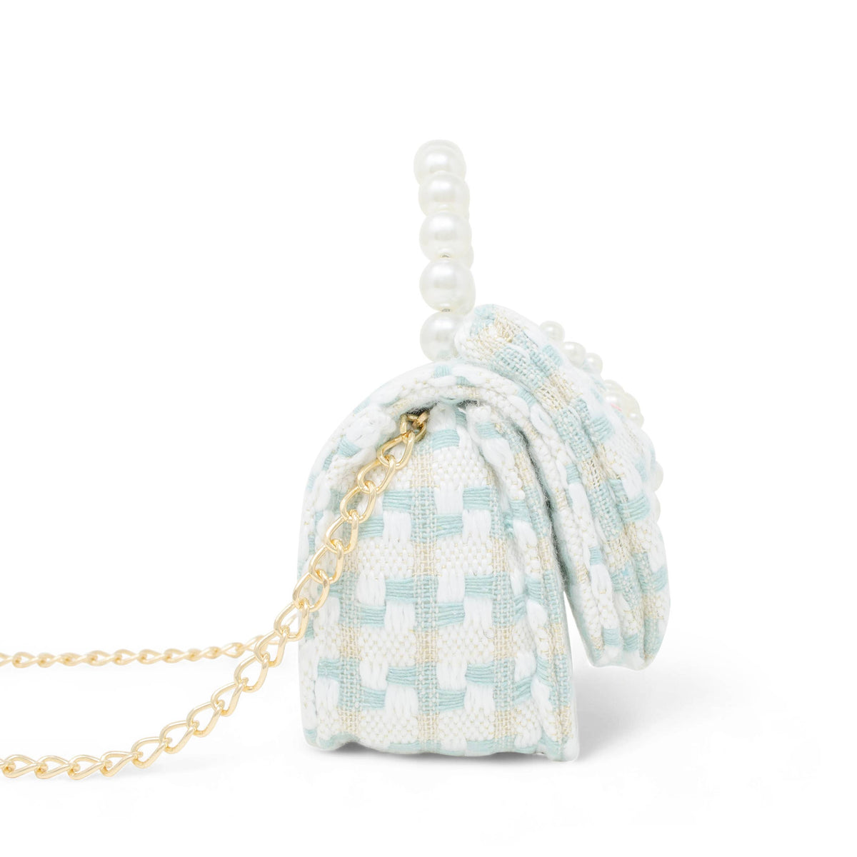 Teal Mini Tweed Handbag