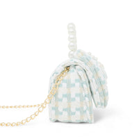 Teal Mini Tweed Handbag
