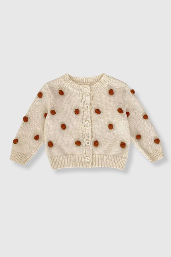 Cream Cotton Polka Dot Cardigan
