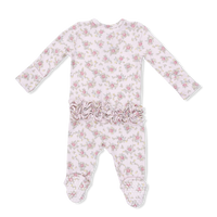 Edith's Rose Garden Ruffle Back Footie