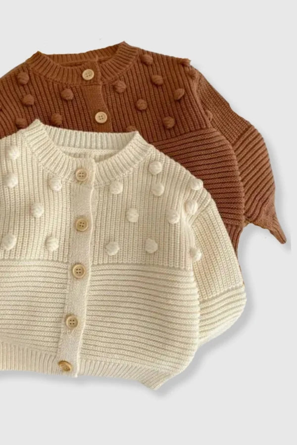 Brown Polka Dot Cotton Sweater
