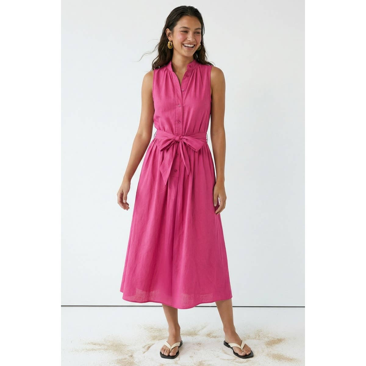 Sleeveless Button Down Maxi