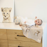 Taupe Deer Receiving Baby Blanket