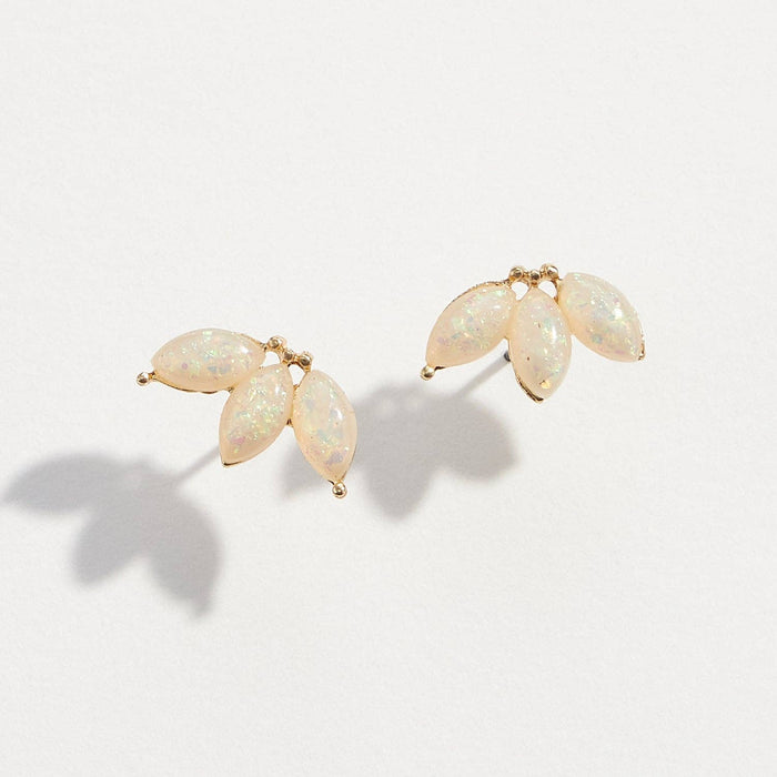 Dainty Opal Petals Stud Earring