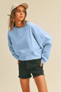 Blue Cropped Sweatshirt