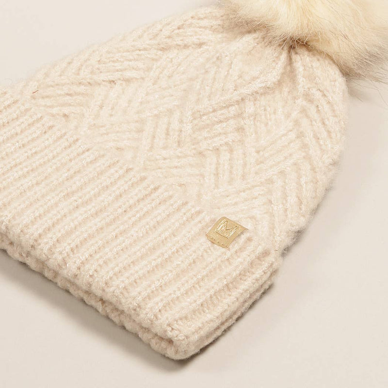 Chevron Knit Cuff Beanie