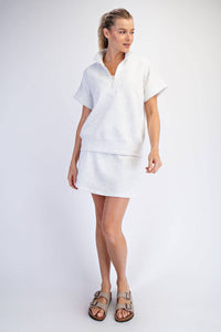 Cream Quarter Zip Top