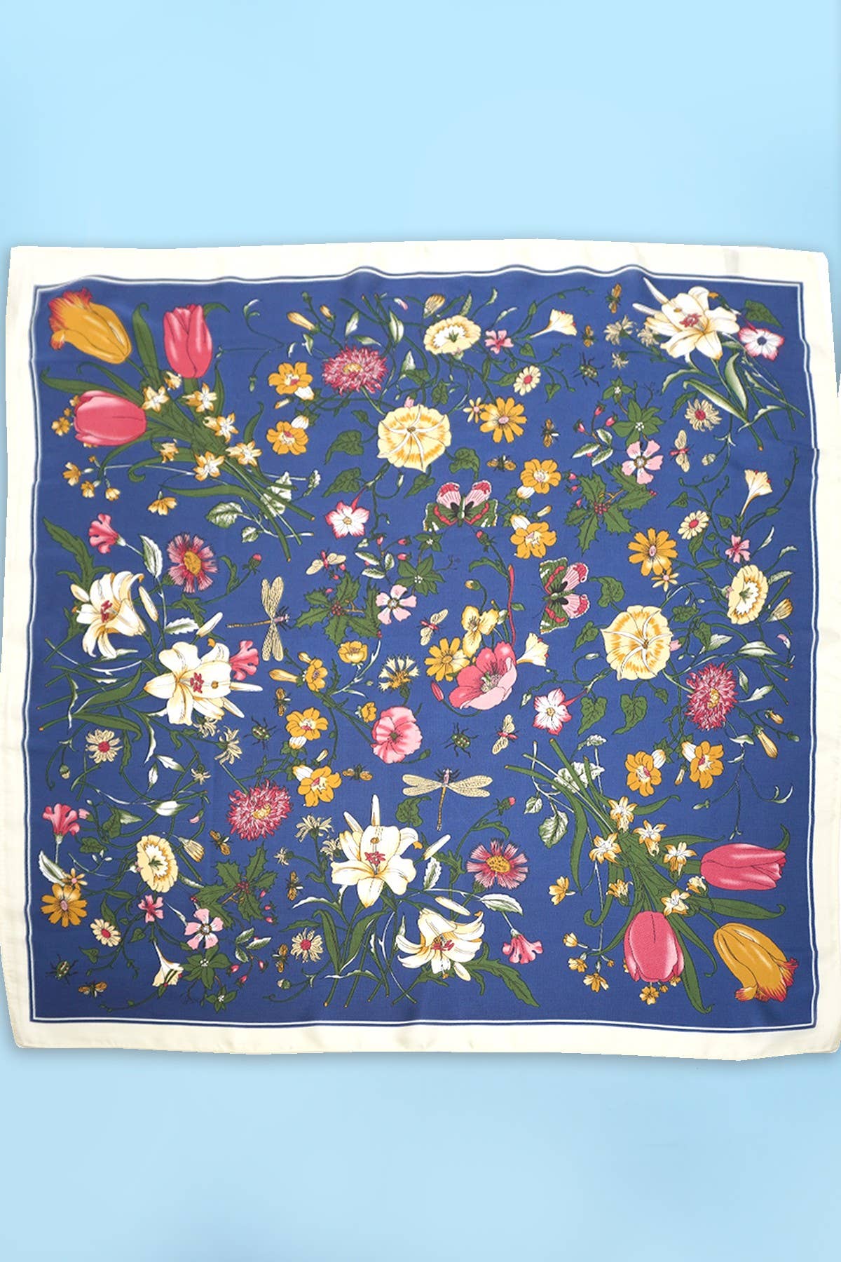 LARGE FLORAL PRINT BANDANA SCARF