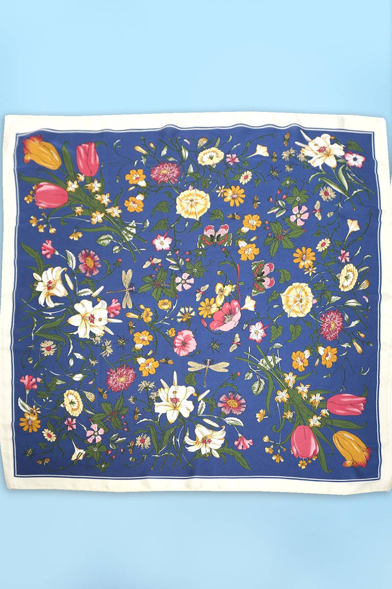 LARGE FLORAL PRINT BANDANA SCARF