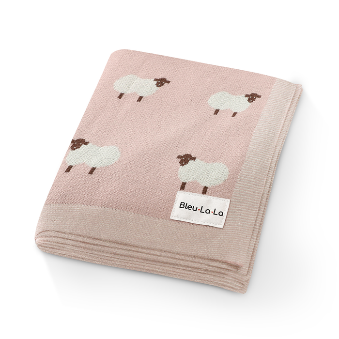 Pink Sheep Receiving Baby Blanket