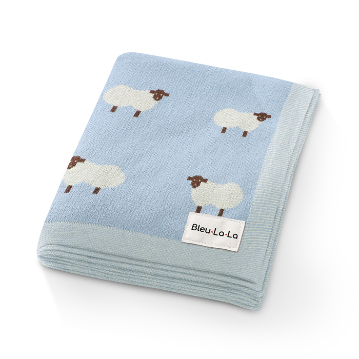 Baby Blue Sheep Receiving Baby Blanket