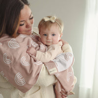 Pink Rainbow Receiving Baby Blanket