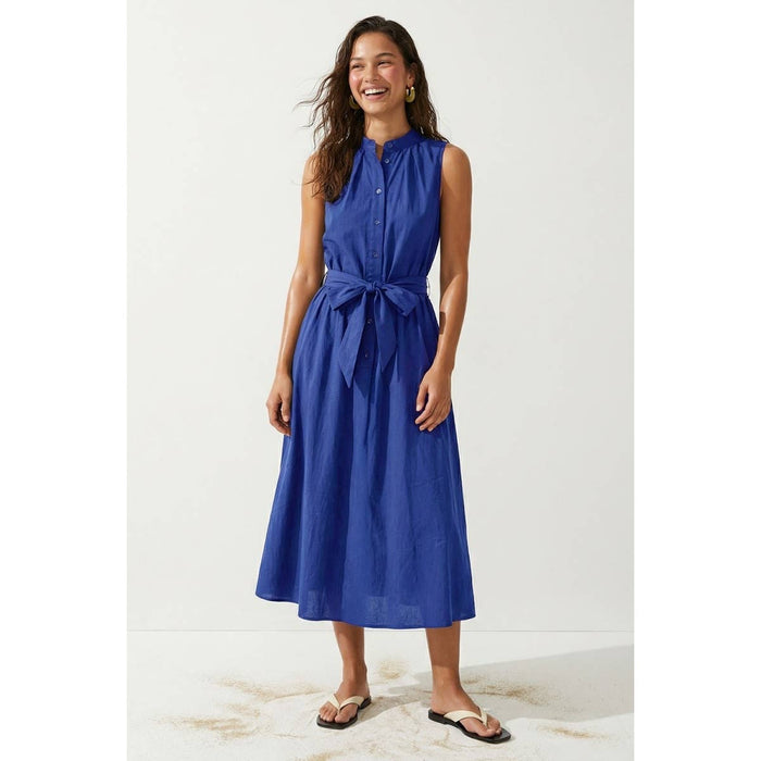Blue Sleeveless Maxi Dress