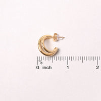 14K Gold-Dipped Double Ring Post Earring