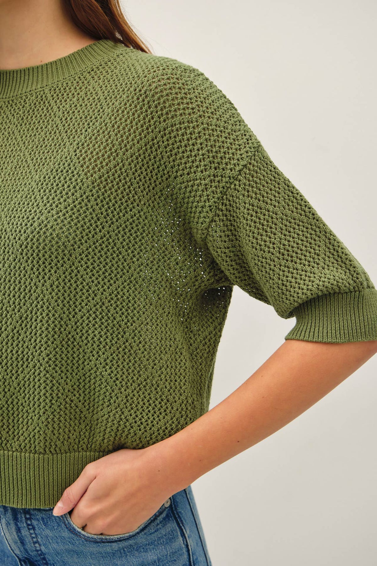 Green Crochet Sweater