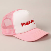 Merry  Embroidery Mesh Back Trucker Hat
