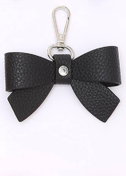 VEGAN LEATHER BOW KEYCHAIN