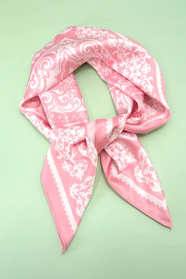 Pink Paisley Bandana Scarf