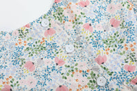 Pink Floral Print Smocked Futter Romper